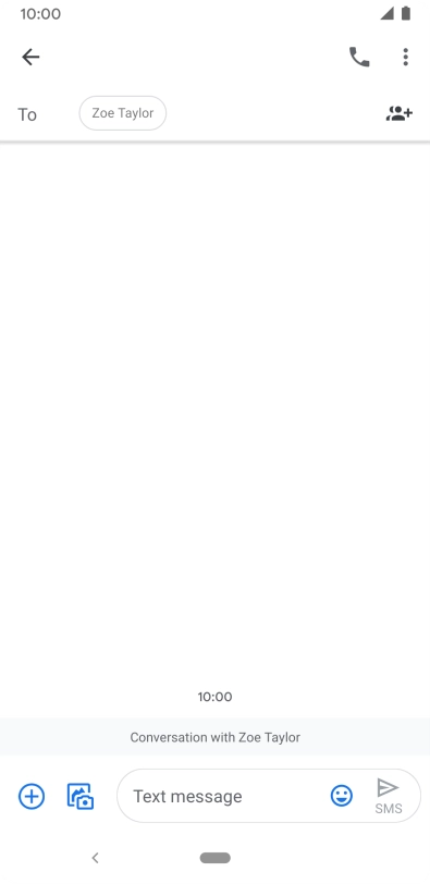 Press the text input field and write the text for your text message.