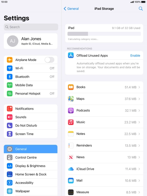 Press the required app.