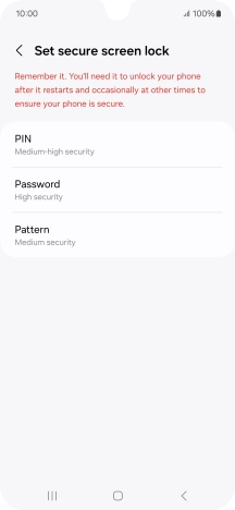 Press the required phone lock code and follow the instructions on the screen to create an additional phone lock code.