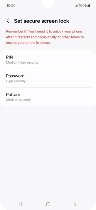 Press the required phone lock code and follow the instructions on the screen to create an additional phone lock code.