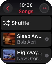 Go to the required category or playlist and press the required audio file.