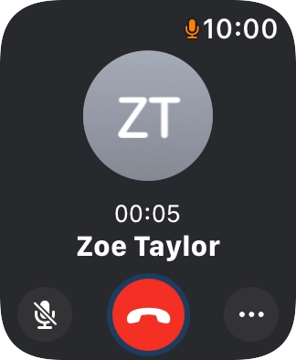 Press the end call icon to end the call and return to the home screen.
