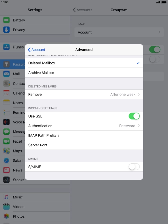 Press the indicator next to 