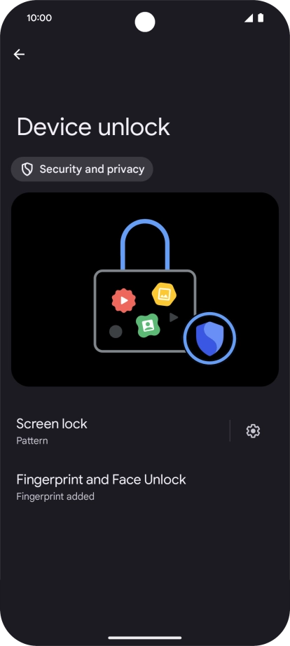 Press Screen lock and key in the additional phone lock code you created earlier.