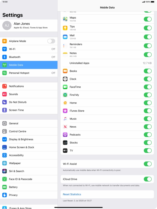 Press the indicator next to 