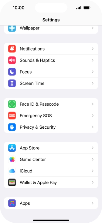 Press Face ID & Passcode.