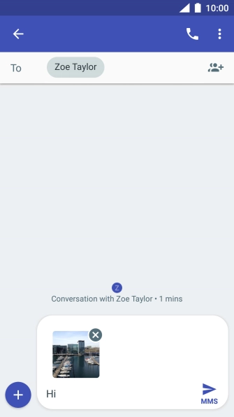 Press the send icon when you've finished your picture message.