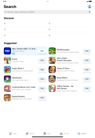 Press the search field.