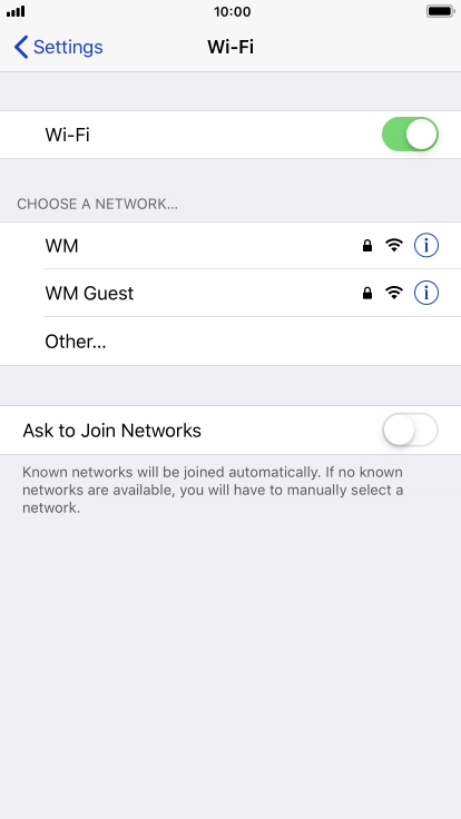 Press the required Wi-Fi network and key in the password for the Wi-Fi network.