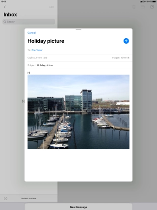 Press the send icon when you've finished your email message.
