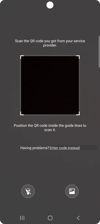 Place the QR code you've received inside the phone camera frame to scan the code.
