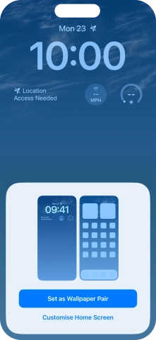 To use the same colour theme on the home screen, press Set as Wallpaper Pair.
