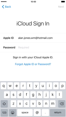 Press Required and key in the password for your Apple ID.