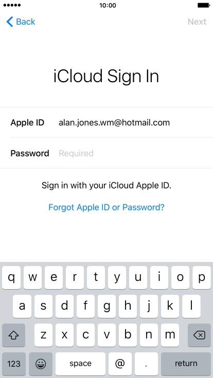 Press Required and key in the password for your Apple ID.