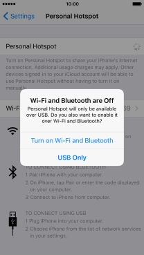 Press Turn on Wi-Fi and Bluetooth.