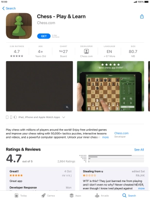 Press GET and follow the instructions on the screen to install the app.