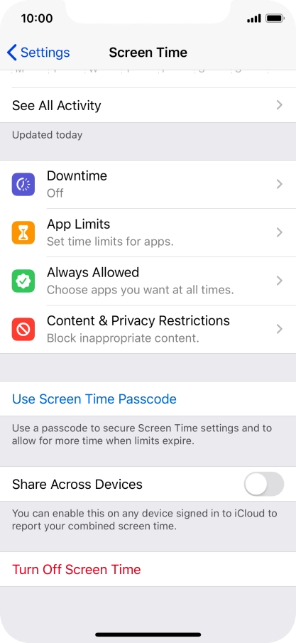 Press the indicator next to 