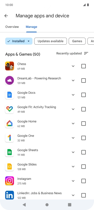 Press the required app.