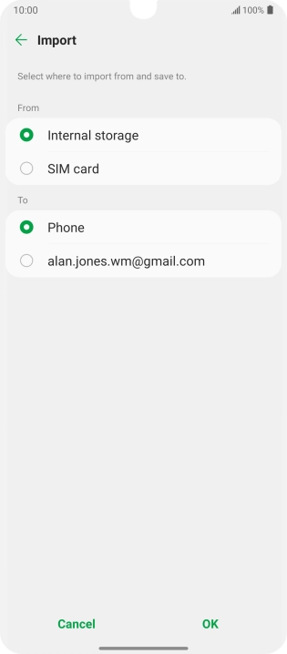 Press the name of the SIM.