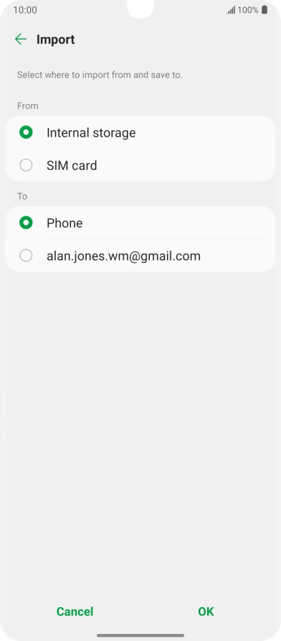 Press the name of the SIM.