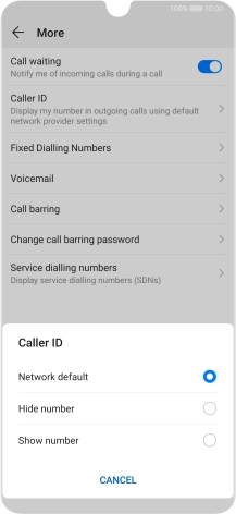 Press Show number to turn on caller identification.