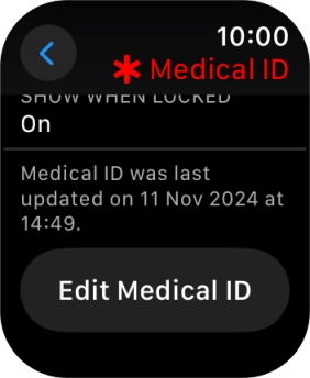 Press Edit Medical ID. Press Edit Medical ID.