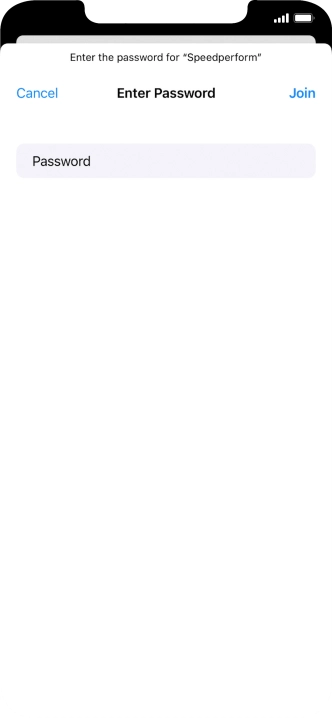 Key in the password for the Wi-Fi network and press Join.