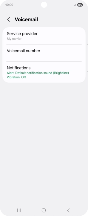 Press Voicemail number.