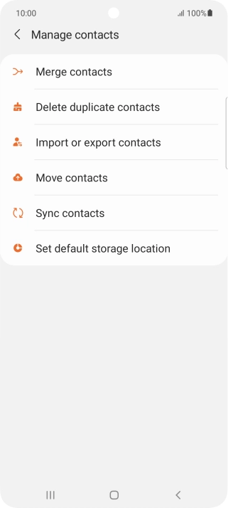 Press Import or export contacts.