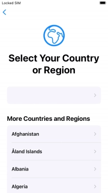 Press the required country or area.