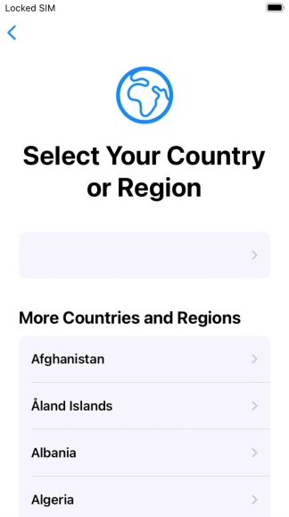 Press the required country or area.