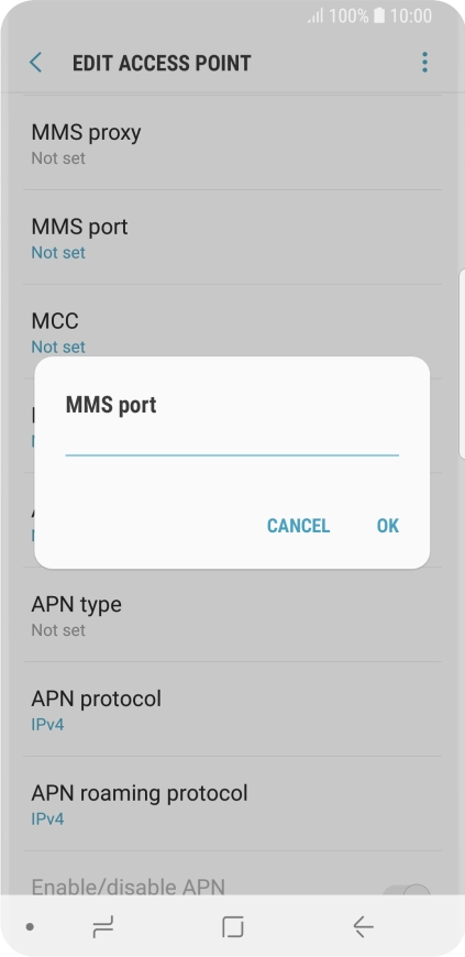 Key in 8080 and press OK.