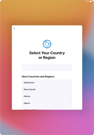 Press the required country or area.