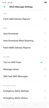 Press Message centre.