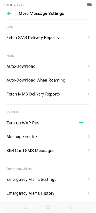 Press Message centre.