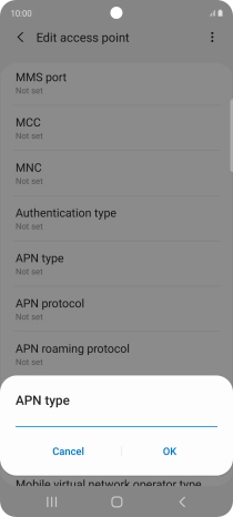 Key in default and press OK. Key in default and press OK.