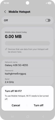 Press Turn off. Press Turn off.