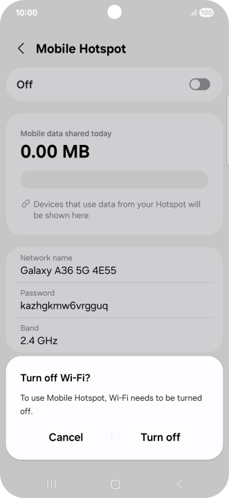 Press Turn off. Press Turn off.