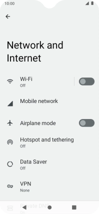 Press Hotspot and tethering.