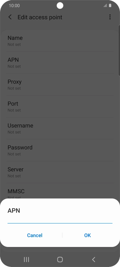 Key in live.vodafone.com and press OK.