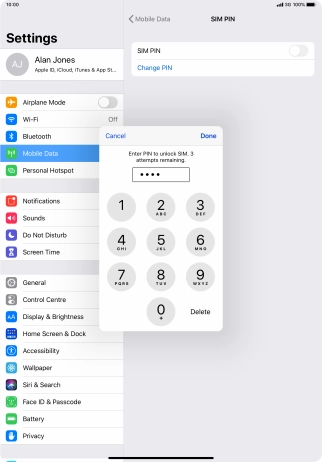 Key in your PIN and press Done.