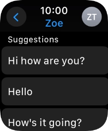 Press the required quick reply.
