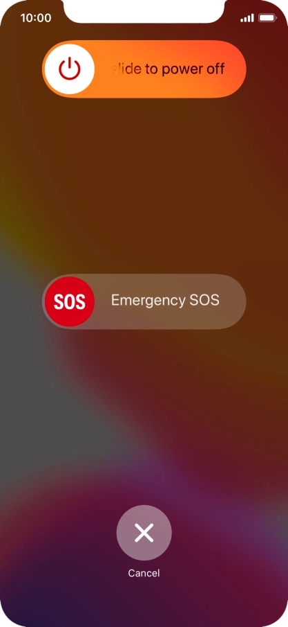 Press and drag the power off icon right.
