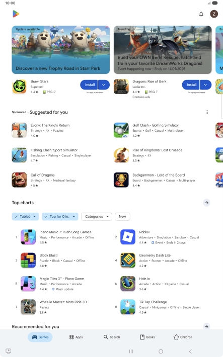 Press the profile icon.