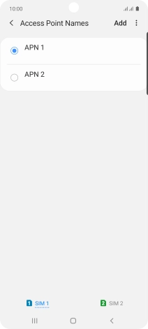 Press the field next to the data connection to activate it.