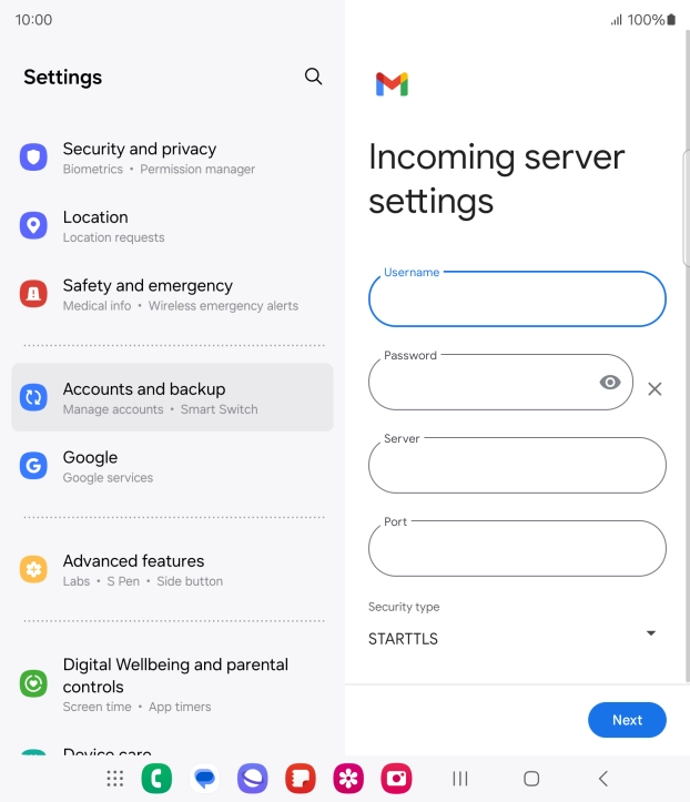Press the field below 