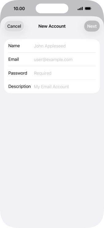 Press Name and key in the required sender name.