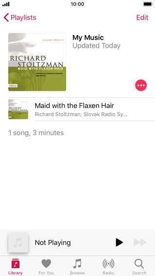 Go to the required category or playlist and press the required audio file.