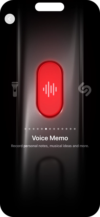 Slide your finger right or left on the screen to select the required function. Slide your finger right or left on the screen to select the required function.
