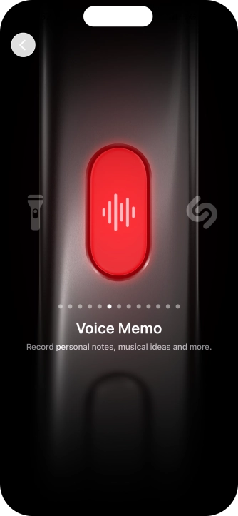 Slide your finger right or left on the screen to select the required function. Slide your finger right or left on the screen to select the required function.